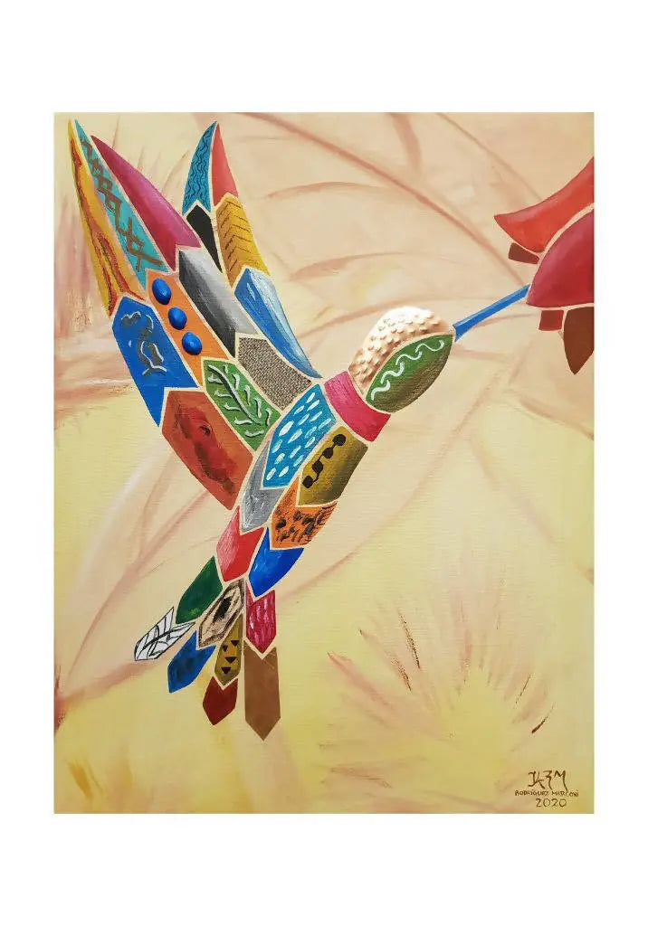 Colibrí bebiendo néctar