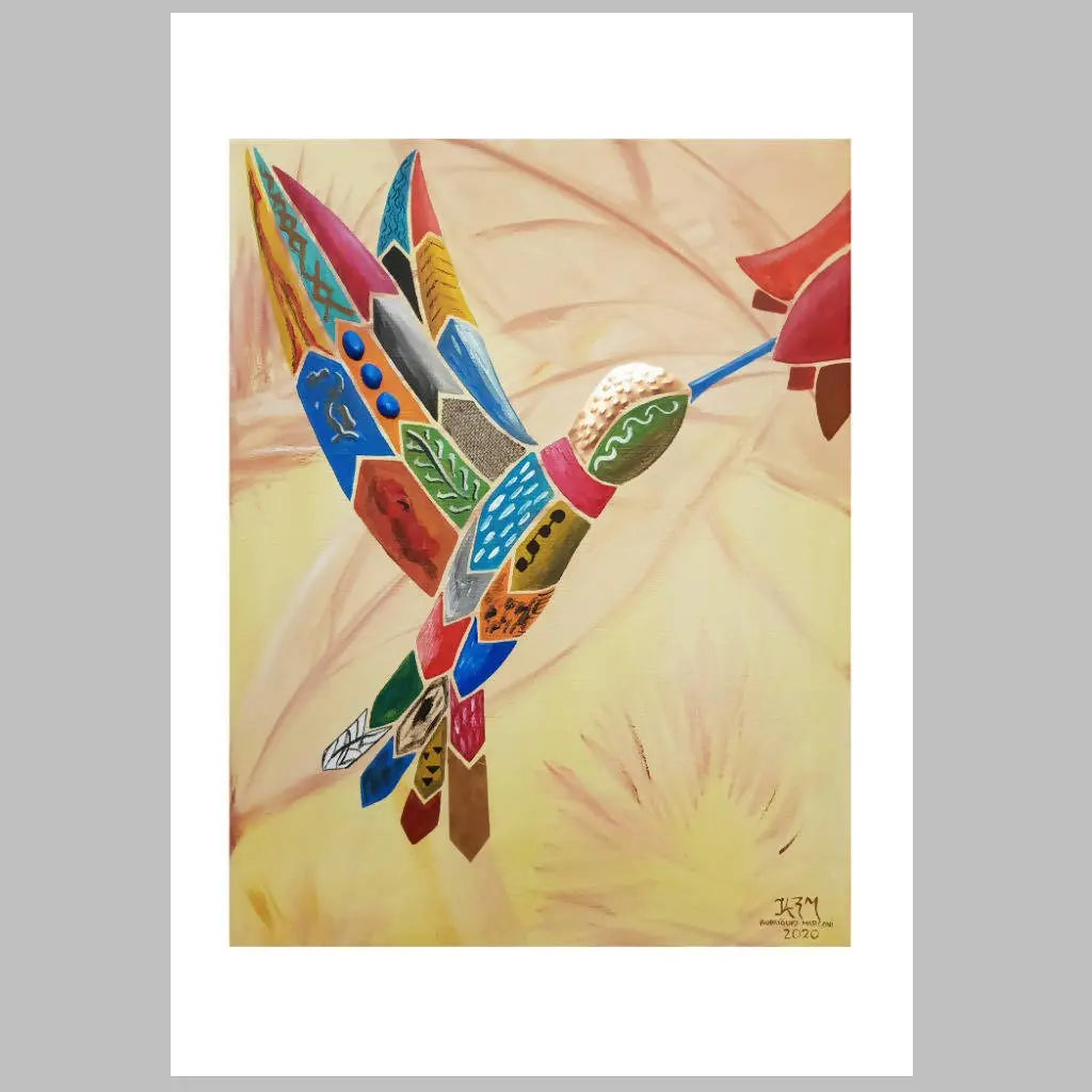 Colibrí bebiendo néctar