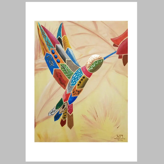 Colibrí bebiendo néctar