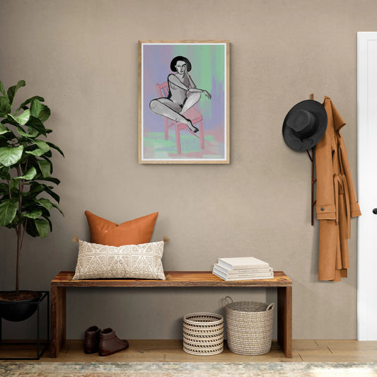 Mujer sobre silla