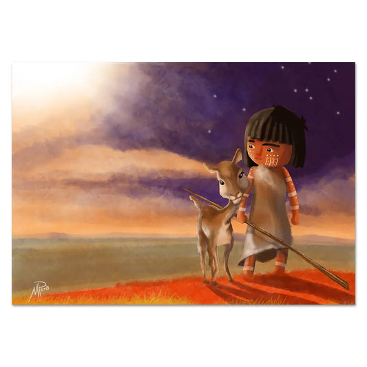 Niño Selknam y su chulengo