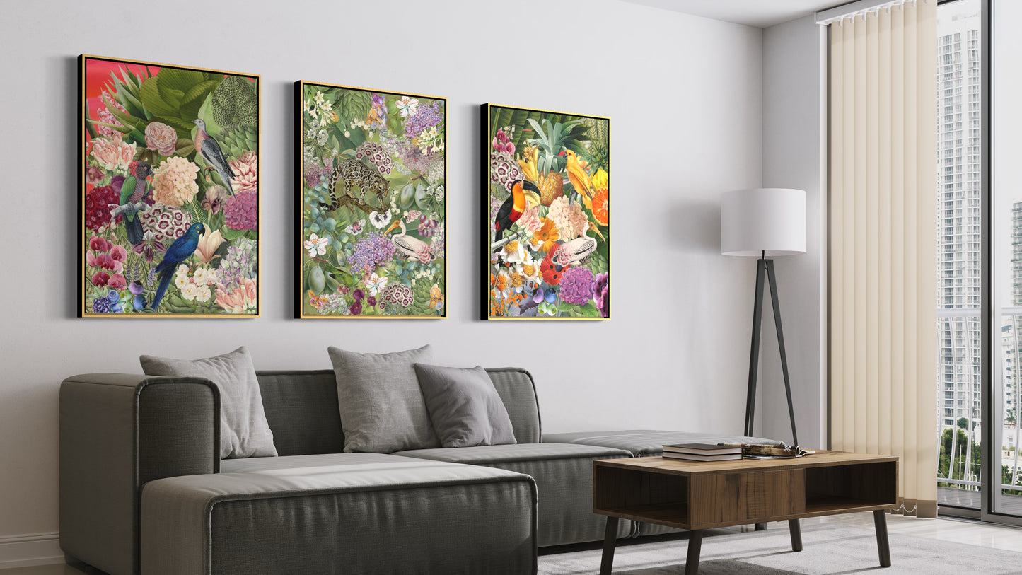 Series of 3 Canvas: Florida Jungle