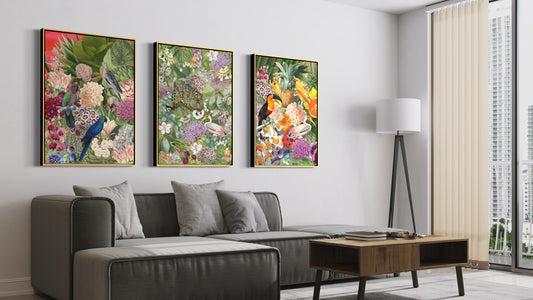 Serie de 3 Canvas: Selva Florida