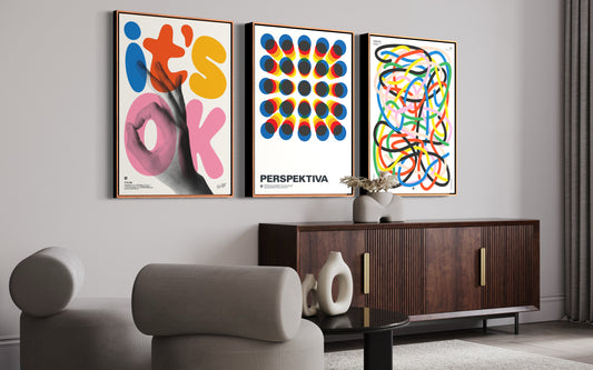 Serie de 3 Canvas: Posterlad Positive