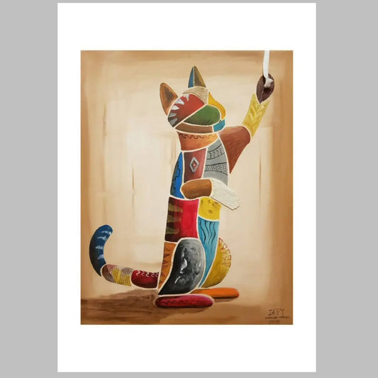 Gato jugando con una cuerda