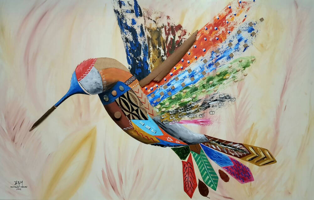 Colibrí #6 - original en bastidor