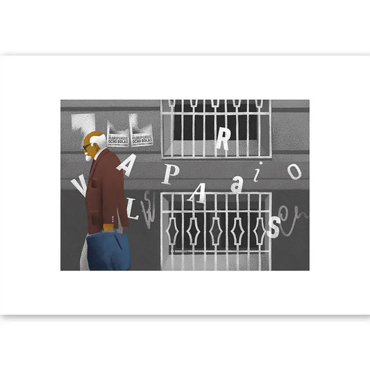 Allan walking in Valparaiso.