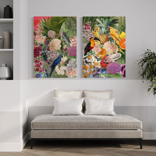 Serie de 2 Canvas: Red & Yellow Jungle