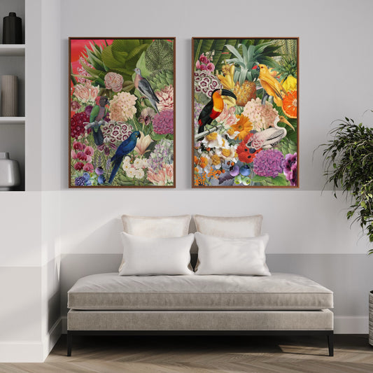 Serie de 2 Canvas: Red & Yellow Jungle