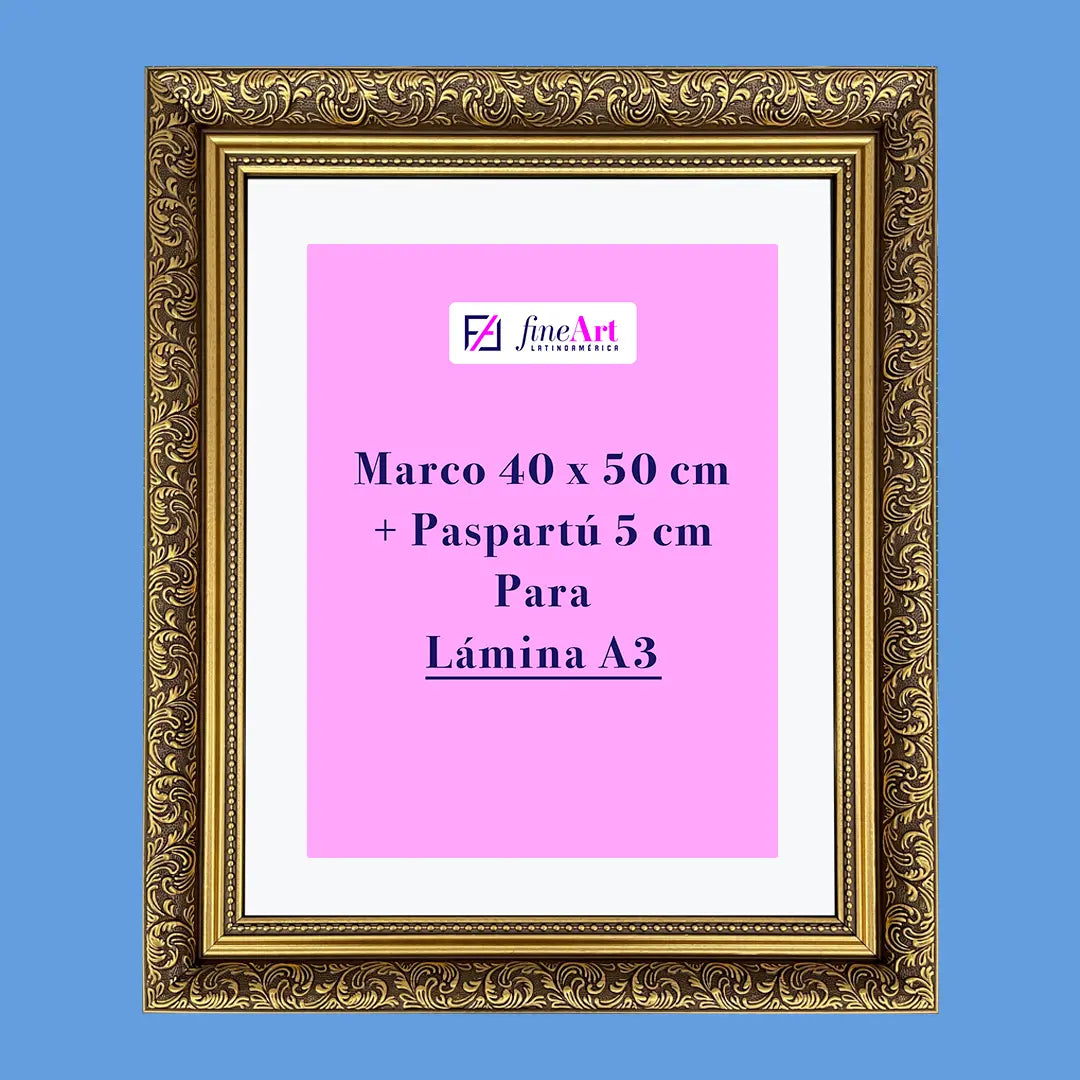 Premium: Marco 40 x 60 cm + Paspartú para Lámina A3