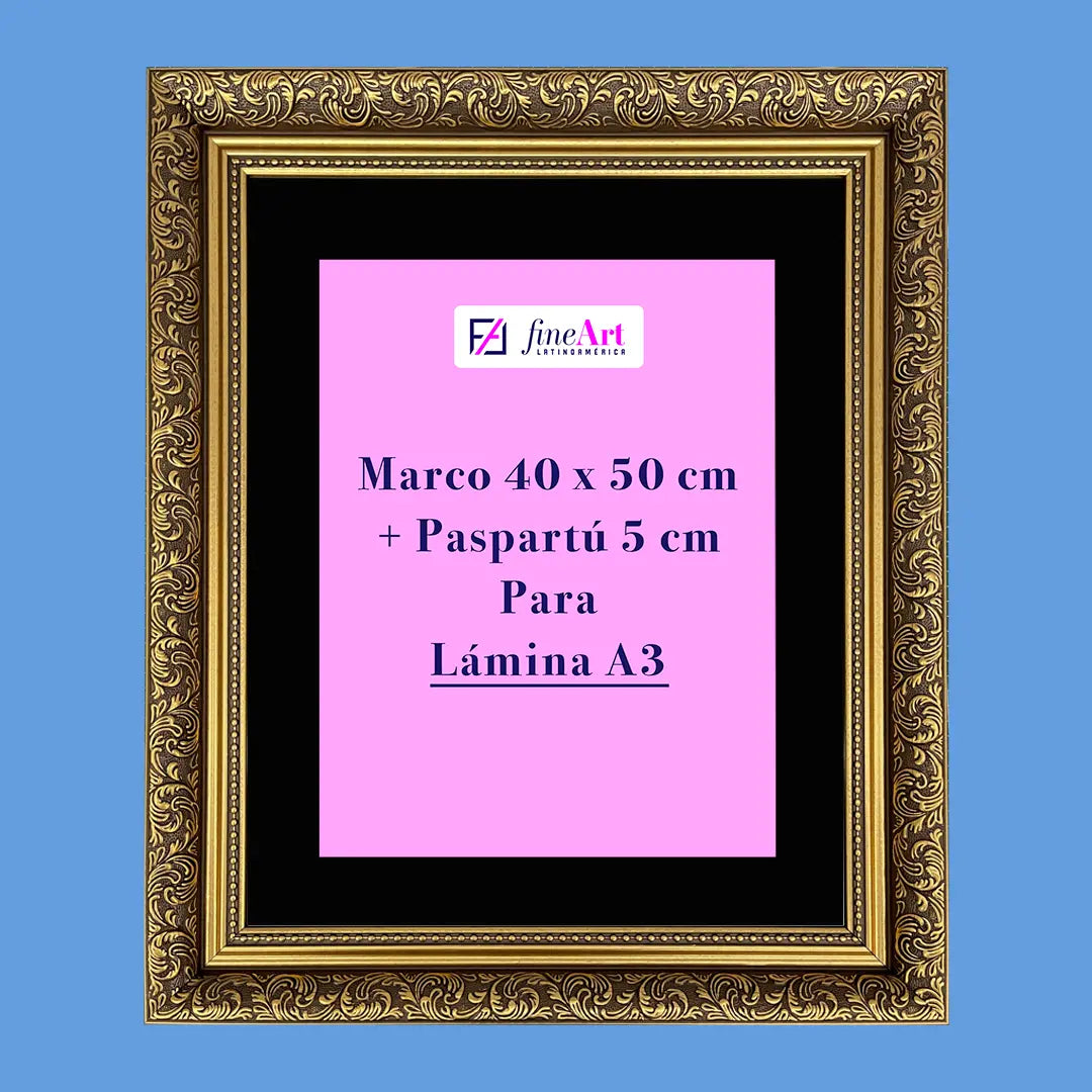 Premium: Marco 40 x 60 cm + Paspartú para Lámina A3