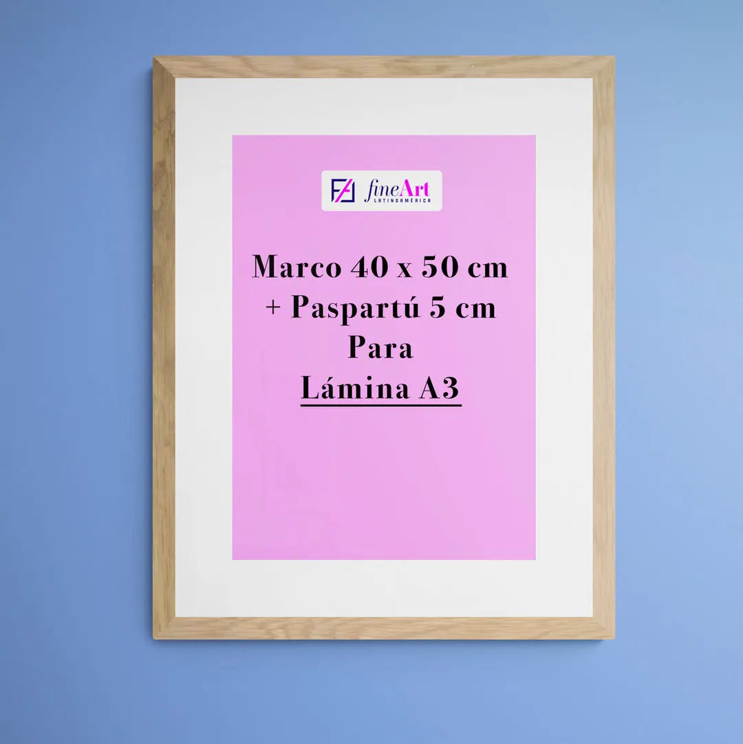 Marco 40 x 50 cm + Paspartú para Lámina A3 – FineArt Latinoamerica