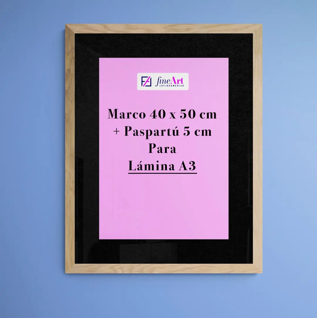 Premium: Marco 40 x 60 cm + Paspartú para Lámina A3