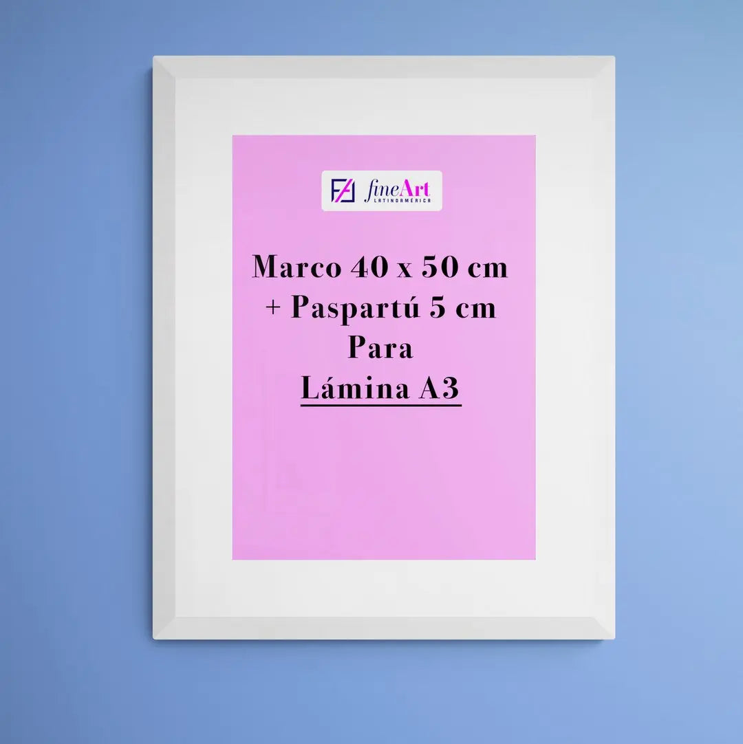 Premium: Marco 40 x 60 cm + Paspartú para Lámina A3