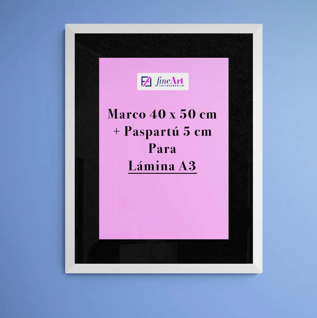 Premium: Frame 40 x 50 cm + Mat for A3 Sheet