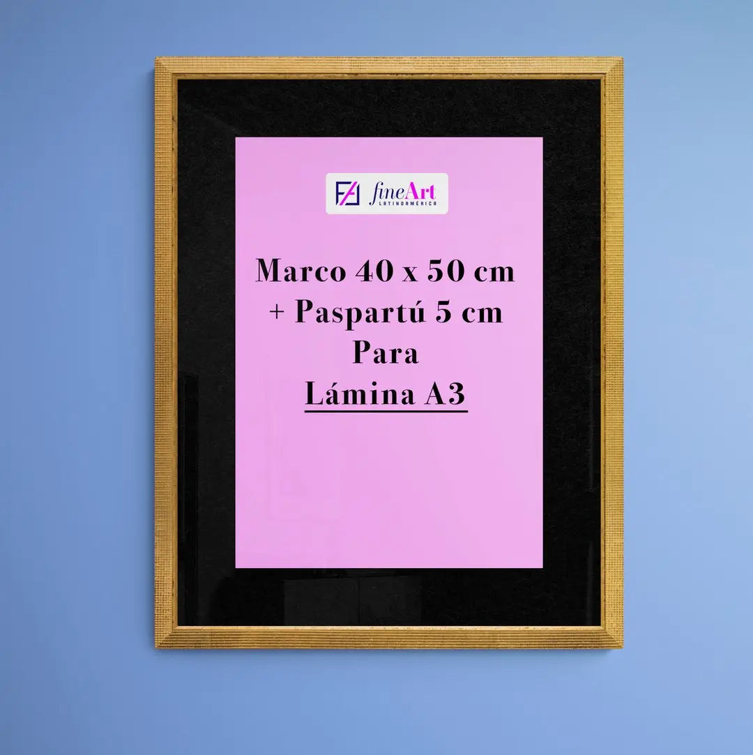 Premium:  Marco 40 x 50 cm + Paspartú para Lámina A3