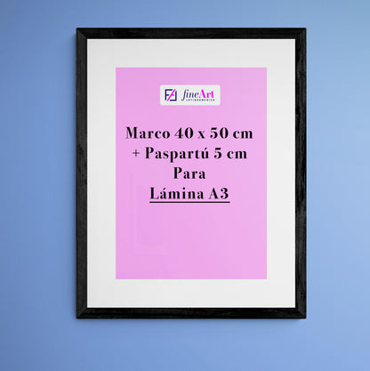 Marco 40 x 50 cm + Paspartú para Lámina A3