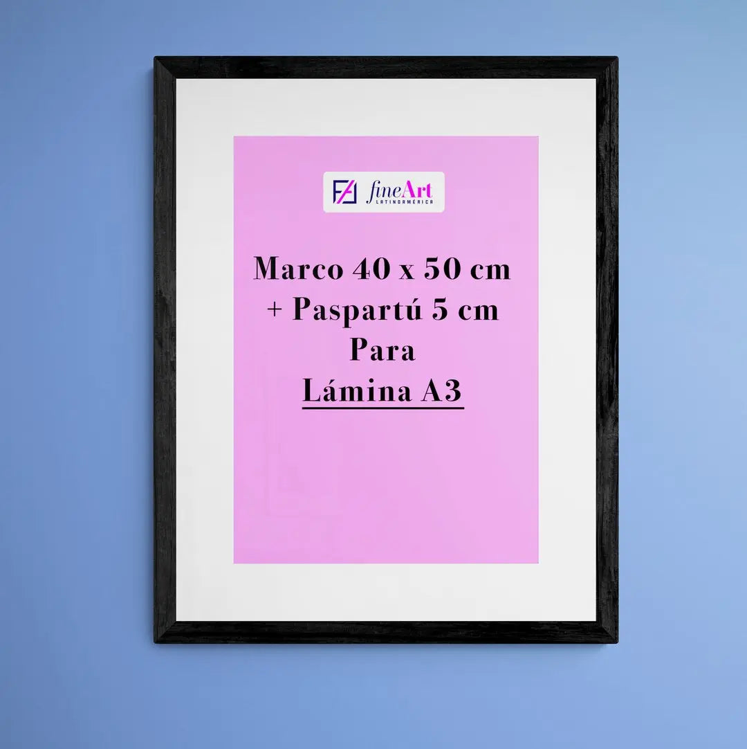 Premium: Marco 40 x 60 cm + Paspartú para Lámina A3