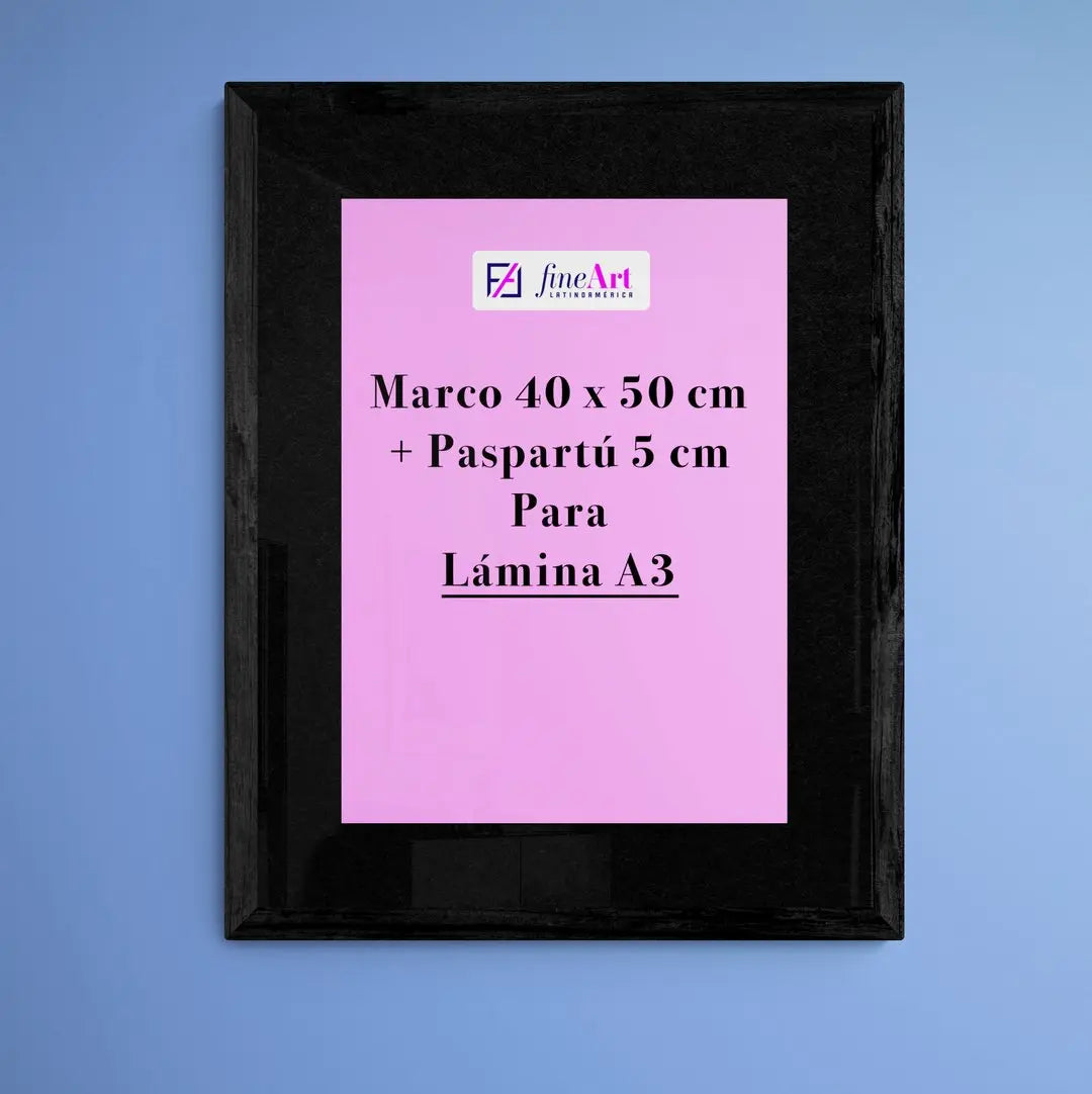 Premium: Marco 40 x 60 cm + Paspartú para Lámina A3