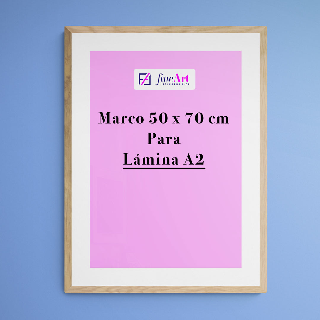 Marco 50 x 70 cm + Paspartú para Lámina A2